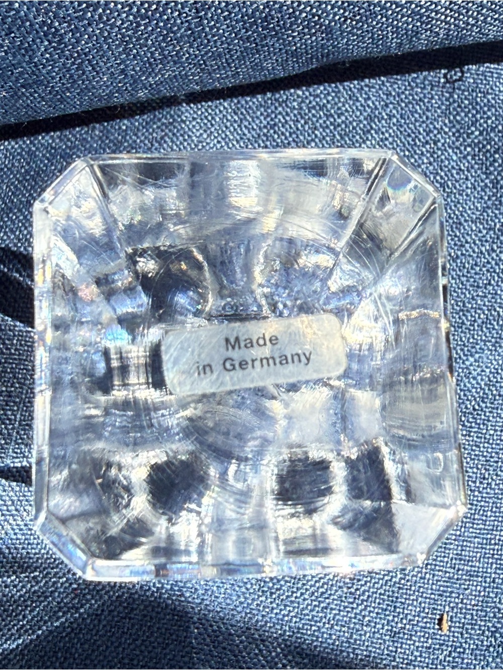 Vintage Gorham Germany Clear Lead Crystal Castle Tower Taper Candlestick Holder
